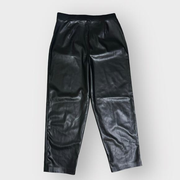 NEW DKNY Faux Leather High Rise Taper Leg Pants - Picture 6 of 9